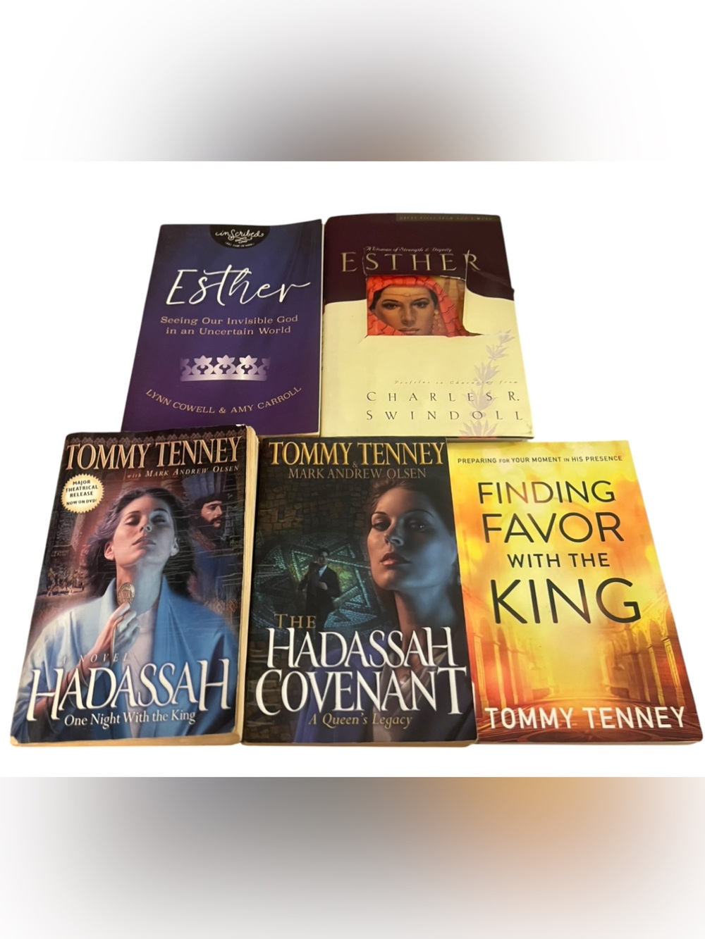 Christian Fiction by Tommy Tenney & Esther Bible Study Collection Lot of 5 Books